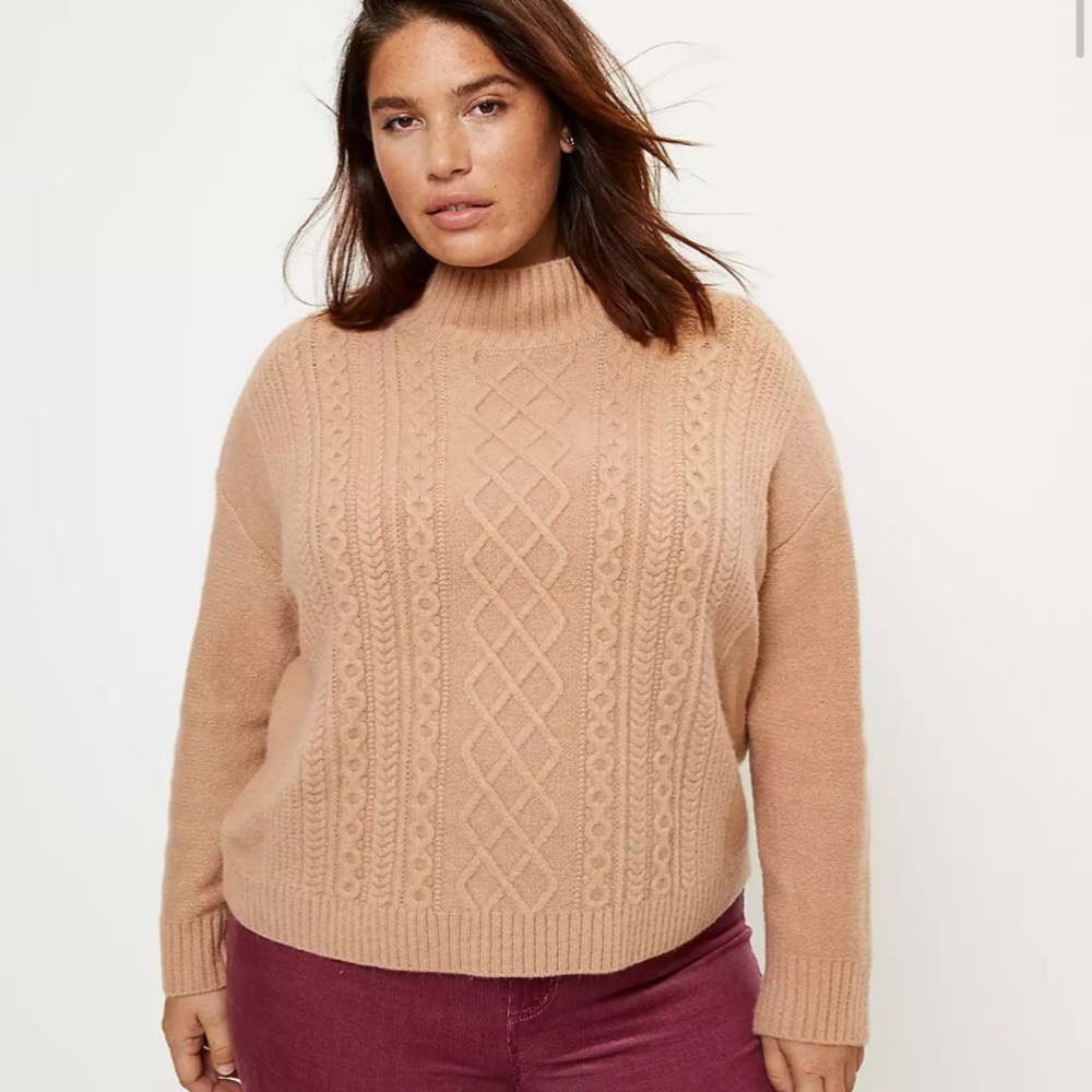 🆕 LOFT Plus Turtleneck Cable Sweater